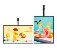 Pantalla de señalización digital ultrafina para colgar en interiores con Wi-Fi, control remoto, LED 2K, pantalla dividida inteligente, 1 GB de RAM, 32 GB de almacenamiento, compatible con Wi-Fi/HDMI