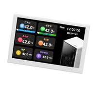 Pantalla de Temperatura de la Computadora Carcasa de Aleación de Aluminio Tipo C IPS USB Mini Pantalla Fácil Configuración Tema Editable 5 Pulgadas para PC (White)