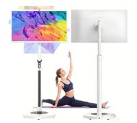 Pantalla de TV portátil con Ruedas Pantalla LCD HD de 21,5 a 32 Pulgadas con Ruedas Memoria de 4 GB + 64 GB u 8 GB + 128 GB para Publicidad de Eventos en Vivo(32in8g+128gwhite)