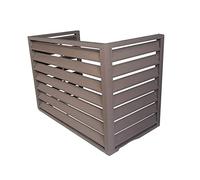 Pantalla de valla de aire acondicionado para exteriores, persianas de aleación de aluminio, soporte anticorrosión para plantas y cubierta de estante para flores para unidad exterior, color marrón
