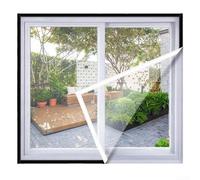 Pantalla de ventana autoadhesiva con bordes encuadernados resistentes, compatible con múltiples tamaños de ventana, diseñada para proporcionar protección contra insectos y privacidad de ventana (30 x