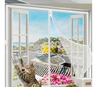 Pantalla De Ventana Modelo Con Cremallera, Mosquitera Ajustable Con Malla De Fibra Vidrio De Alta Densidad, Detiene Mosquitos, Moscas, Fácil De Instalar Para Interior Exterior(White,50x55cm)