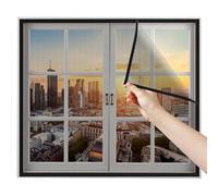 Pantalla de ventana Mosquiteras de Tela 120x130cm Negro Pantalla Mosquitera Ventana Abatible Malla de mosquitera para ventana