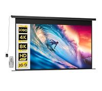 Pantalla de videoproyector HOMCOM de 120 pulgadas, pantalla de proyección motorizada y eléctrica 16:9 4K HD, pantalla de proyección de TV y cine en casa, montaje en pared o techo, panel de control y