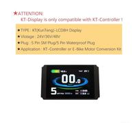 Pantalla de visualización de bicicleta eléctrica KT LCD8H de 24 V-48 V con conector SM de 5 pines que muestra velocidad en tiempo real de la batería, kilometraje y códigos de falla