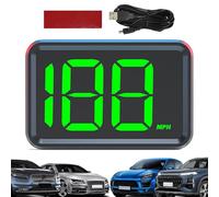 Pantalla Digital Portátil Coche Tacómetro de 3,2 Pulgadas LED Monitor Velocidad de Pantalla para Tablero | Dispositivo HUD Plug In con Potencia Automática Indicador de Velocidad Compacto para Coches