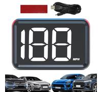 Pantalla Digital Portátil Coche Tacómetro de 3,2 Pulgadas LED Monitor Velocidad de Pantalla para Tablero | Dispositivo HUD Plug In con Potencia Automática Indicador de Velocidad Compacto para Coches