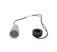 Pantalla digital redonda Medidor de corriente de voltaje CA 2 en 1 Luz indicadora de señal integrada Amplio rango 60 500 V 100 A para uso doméstico industrial Blanco Rojo Amarillo (Blanca)