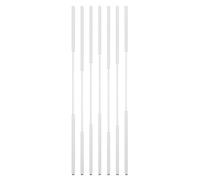 Pantalla divisora de habitación de hierro de 7 piezas, división de privacidad independiente de 82.6 pulgadas, separador de piso de altura ajustable para uso doméstico y oficina, elegante diseño blanco