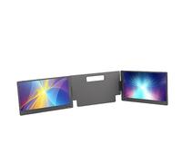 Pantalla Dual para Computadora Portátil, 100-240V HDR IPS Monitor Portátil Triple Multitarea Soporte Ajustable de 14 Pulgadas FHD 1080P para Computadoras Portátiles de hasta 15,6