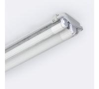 LEDKIA LIGHTING Pantalla Estanca 120cm IP65 con dos Tubos LED Cristal 18W 140lm/W 4000K Blanco Neutro G13