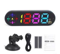 Pantalla frontal con velocímetro, alarma de exceso de velocidad y | Brújula digital para coche, camión, SUV, RV, proyector de parabrisas portátil con sensor de luz, voltaje de funcionamiento de