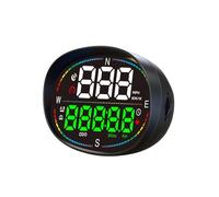 Pantalla Frontal HUD for Coche, GPS, velocímetro Digital, odómetro, Alarma de Velocidad y Tiempo, brújula, medidor automático for Todos los Coches, electrónico(mph)