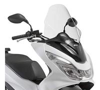 Pantalla GiVi transparente 630 x 435 mm con ABE, compatible con Honda PCX | Homologación E, ABE 38743, bordes protegidos, reemplaza original para Honda PCX 125-150 2014-2017, PCX 150 2018