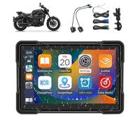 Pantalla GPS Carplay para Motocicleta,Pantalla Coche Carplay y Android Auto Inalámbrico,con IPx7 Impermeable Táctil Pantalla,Bluetooth Trans, Navegación GPS,Control de Voz