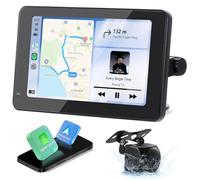 Pantalla inalámbrica Carplay Android Auto 2025, nueva actualización HD cámara de respaldo de 7 pulgadas, pantalla táctil IPS portátil estéreo para coche, 5 V, navegación GPS, enlace espejo, AUX, FM BT