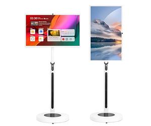 Pantalla Inteligente Portátil 24"/27"/32" TV con Ruedas,Varias Aplicaciones,Tableta De TV Móvil Oncell Templado Más Fuerte,4+64gb/8+128gb,Batería Incorporada(5-8h)(32in,8+128GB(1080P))