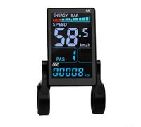 Pantalla LCD de bicicleta eléctrica para controlador KT con LCD-M5, conector impermeable de 24 V-72 V, pantalla a color que muestra velocidad, batería, kilometraje y códigos de falla, color negro