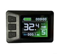 Pantalla LCD de bicicleta eléctrica para controlador KT, pantalla a color de 24 V-48 V con conector SM, computadora de ciclismo impermeable que muestra velocidad y códigos de falla, panel negro para