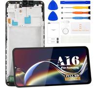 Pantalla LCD de repuesto para Samsung Galaxy A16 5G SM-A166B, SM-A166B/DS, SM-A166P, SM-A166P/DS, SM-A166P/DS, SM-A166E, kit de piezas de reparación con marco (negro)