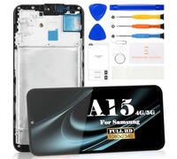 Pantalla LCD OLED para Samsung A15 4G/5G, pantalla LCD A155 A156, digitalizador táctil A155F con kits de reparación de montaje (tamaño más grande con marco)