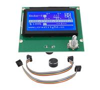 Pantalla LCD para impresora 3D, pantalla LCD metálica PC 12864 con 2 cables y perilla para CR10, CR10S, CR10 S4 y S5; pieza de actualización compatible con fijación por rosca