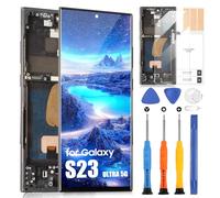 Pantalla LCD para Samsung S23 Ultra 5G TFT Display para Galaxy S23 Ultra 5G SM-S918U SM-S918U1 LCD Touch Screen Assembly con kit de reparación (no admite huellas dactilares, negro con marco, versión