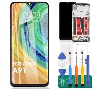 Pantalla LCD TFT para Oppo A91 para Oppo Reno3, pantalla de repuesto para Oppo A91/Reno3, digitalizador con marco (negro, sin reconocimiento de huellas dactilares)
