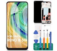 Pantalla LCD TFT para OPPO Reno8 5G para OPPO Reno 8 5G, reemplazo de pantalla para digitalizador OPPO Reno 8 Touch CPH2359 con marco (negro, sin función de huellas dactilares)