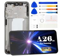 Pantalla LCD TFT para Samsung Galaxy A26 5G para Samsung A26 A266 A266B SM-A266B SM-A266B SM-A266E digitalizador táctil kit de reparación con marco (negro, sin huellas dactilares)