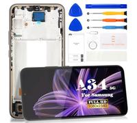 Pantalla LCD TFT para Samsung Galaxy A34 5G LCD A346 Pantalla para SM-A346E, SM-A346B, SM-A346M, pantalla LCD táctil, digitalizador, piezas de reparación con herramientas (negro con marco)