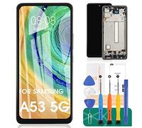 Pantalla LCD TFT para Samsung Galaxy A53 5G para Samsung Galaxy A53, reemplazo de pantalla SM-A536, kit de reparación de digitalizador táctil con marco (negro, sin función Figerprint)