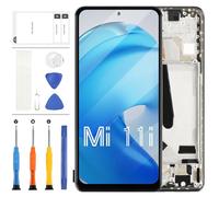 Pantalla LCD TFT para Xiaomi Mi 11i / Mi 11X / Mi 11X Pro M2011K2C M2011K2G Pantalla LCD y digitalizador de pantalla táctil Kit de reparación de vidrio exterior con herramientas (6.65 pulgadas, negro