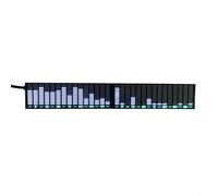 Pantalla LED de audio de doble canal, para pantalla de frecuencia con micrófono, entrada de 3,5 mm, tipo C, 5 V, 7 niveles de brillo para luz ambiental para decoración de audio, 215 x 33 x 16 mm