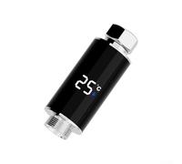 Pantalla LED de seguridad para ducha con termómetro hidroeléctrico para agua real para cabezal de baño, luz indicadora de 3 colores, cobre y ABS simple