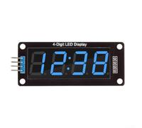 Pantalla LED digital con capacidad de 4 dígitos e interfaz TM1637 para una fácil implementación en conjuntos de reloj electrónico DIY (azul)