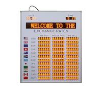 Pantalla LED digital para tipos de cambio, entrada de control remoto, actualización automática de tiempo, memoria de apagado, ideal para bancos y entidades financieras