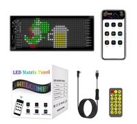 Pantalla LED Flexible Personalizable RGB 17x7cm, Pixel Art Digital Programable, Letrero USB, Rótulo Control por Bluetooth Móvil App para Publicidad Comercio, Coche, Decoración Casa... (16x32 píxels)