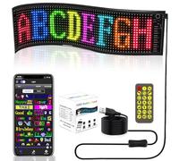 Pantalla LED Flexible Personalizable RGB 34.5x10cm, Pixel Art Digital Programable, Letrero USB, Rótulo Control Bluetooth Móvil App para Publicidad Comercio, Coche, Decoración Casa... (20x64 píxels)