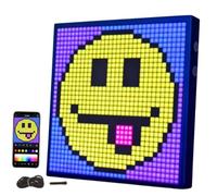 Pantalla Led Programable con Control Mediante Aplicación Panel Matricial Led Para Arte Pixelado, Pizarra Diy Para Mensajes Animados y Grafitis Para Mesitas de Noche y Mesas 32x32