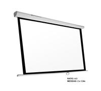 Pantalla manual videoproyector pared y techo phoenix 100´´ ratio 4:3 / 16:9 2m x 1.5m posicion ajustable / carcasa blanca / tela