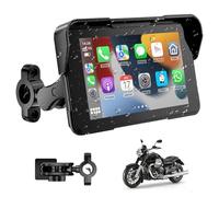 Pantalla Moto Carplay, Inalámbrico CarPlay y Android Auto, 5” Impermeable Táctil GPS Moto con Bluetooth, Navegador, Siri/G00gle Asistente, Supporto Magnetico - Fácil de Instalar y Desmontar