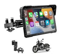 Pantalla Moto Carplay, Inalámbrico CarPlay y Android Auto, 7” Impermeable Táctil GPS Moto con Bluetooth, Navegador, Siri/G00gle Asistente, Supporto Magnetico - Fácil de Instalar y Desmontar