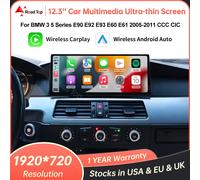 Pantalla Multimedia ultrafina de 12,3 pulgadas para BMW Serie 3 E90 E91 E92 E93 5 Series E60 E61 CarPlay inalámbrico Android Auto 12.3 CIC System