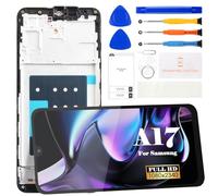 Pantalla OLED de repuesto para Samsung Galaxy A17 5G con marco de 6.7 pulgadas, FHD+ 1080 × 2340 90 Hz, pantalla digitalizadora, montaje completo, marco negro, compatible con SM-A176B/SM-A176B/DS +