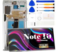 Pantalla OLED de repuesto para Samsung Galaxy Note 10, pantalla LCD para SM-N970F, SM-N970U, SM-N970W, montaje de digitalizador táctil con marco (plateado)