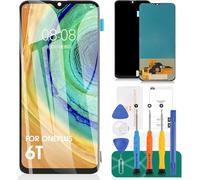 Pantalla OLED para Oneplus 6T de repuesto para Oneplus 6T LCD digitalizador piezas de reparación para Oneplus A6010 A6013 pantalla táctil de repuesto negro (con función de huellas dactilares)
