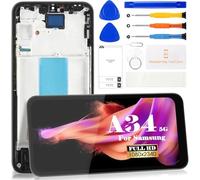 Pantalla OLED para Samsung Galaxy A34 5G de repuesto para Galaxy A34 5G A346, pantalla LCD, kit de reparación de montaje de pantalla táctil con marco (negro, área de visualización más pequeña)
