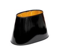 Pantalla ovalada grande negra exterior dorada interior cónica pantalla textil lavable E27 adaptador E14 adecuado para lámparas de mesa grandes con estilo elegante luz (negro/dorado, ovalado: 19 x 30 x