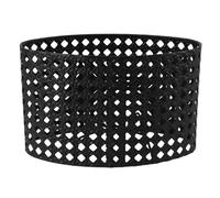 Pantalla Ovalada Hueca de Hierro - Compatible con Pantalla Hueca con Grabado de Metal - Pantalla Ovalada Antióxido - para Portalámparas Calibre E27 E14 (Negro)